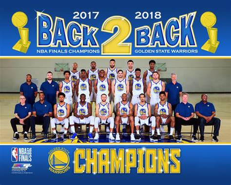 Golden State Warriors 2017-18 Back-2-Back NBA Champions Official Team ...