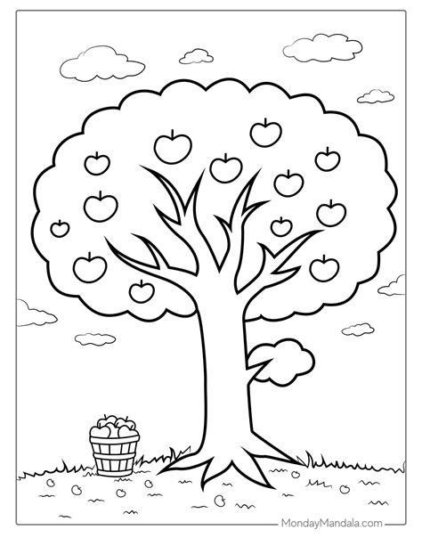 20 Apple Coloring Pages (Free PDF Printables) | Apple coloring pages ...