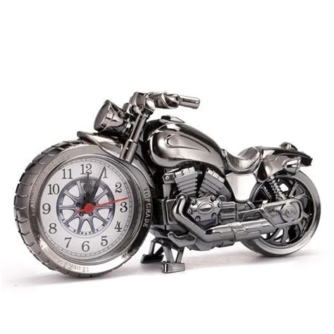 Motor Bike Cycle Chopper Desk Alarm Clock Watch Time Room Kids Gift ...