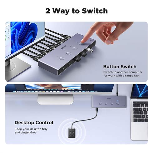 8K@60 HDMI 2.1 KVM Switch 4 Computers, 4×USB 3.0 – UGREEN 55397 ...