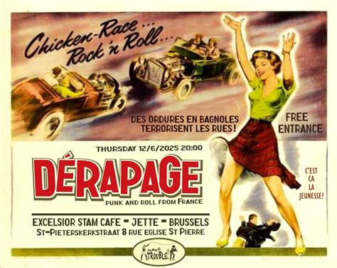 🔥DÉRAPAGE (FR)🔥 FREE ENTRANCE!!, Excelsior Stam Cool Café Jette, 12 ...