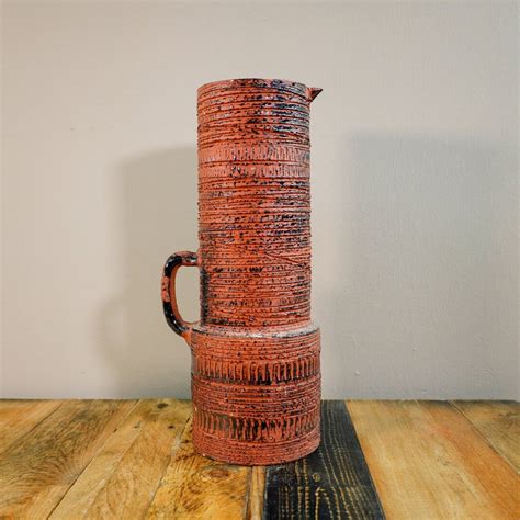 Red Floor Vase With Beautiful Structure - Etsy