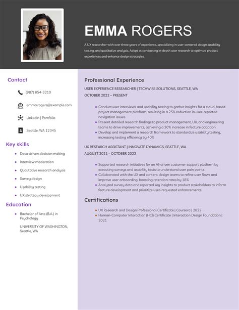 User Experience Researcher Resume Examples and Templates for 2025 - ResumeTemplates.com