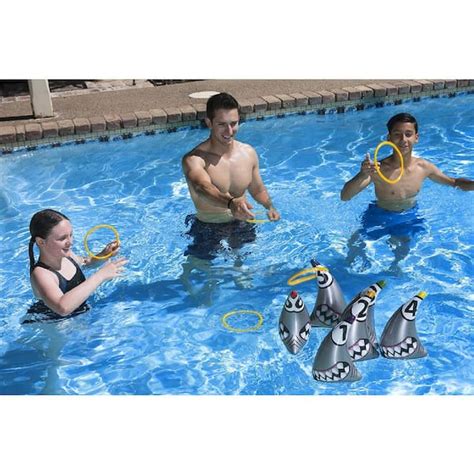 Buy Multi-Color Shark Zone Ring Toss Outdoor Game (Includes 6-Rings ...