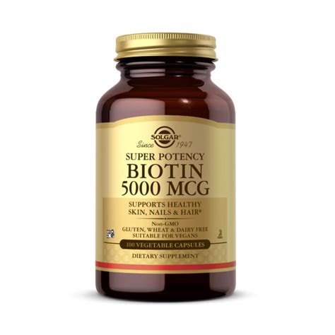 Solgar, Biotin, 5,000 Mcg, 100 Vegetable Capsules – Maple Herbs