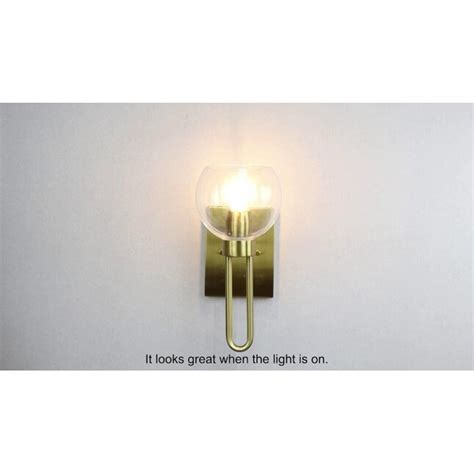Claxy Glass Light 6-in W 1-Light Brass Industrial Led;; Wall Sconce in ...