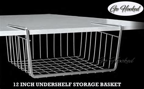 Go Hooked 12 Inch Undershelf Storage Basket Under Cabinet Storage ...