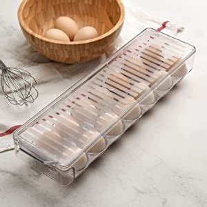 Zollyss Acrylic Egg Holder Bpa Free Fridge Organizer With Lid & Handles ...
