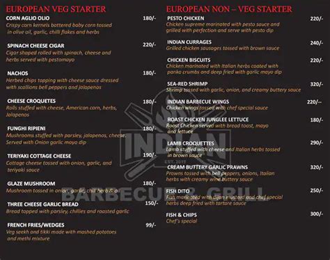 Menu at INDIAN BARBECUE & GRILL, Pune
