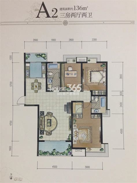 江尚紫薇A户型建面143㎡_南京江尚紫薇_南京365淘房