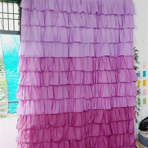 Lavender Ombre Full Ruffle Curtains – KACHCHA AAM