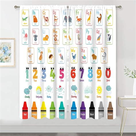 MESHELLY Alphabet ABC Kids Curtains 42Wx63H Inch Rod India | Ubuy