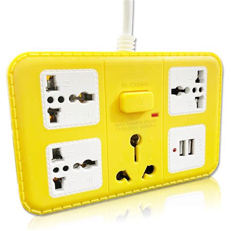 Pick Ur Needs ® 220 volts Extension Cord with 2 USB Charging Ports and