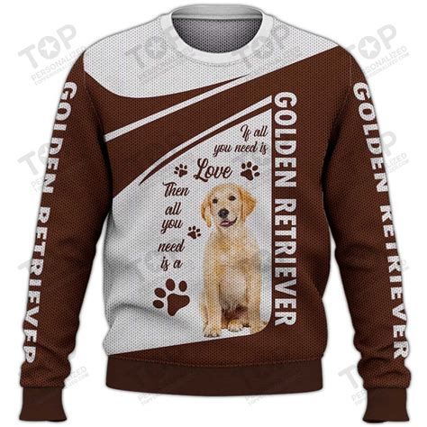 Golden Retriever Sweater, Dog Sweater For Humans - Top Personalized