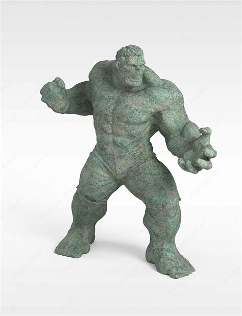 3d绿巨人雕塑模型,绿巨人雕塑3d模型下载_学哟网