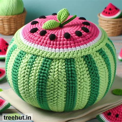 Watermelon Crochet Pouf Ideas, Crochet Ideas