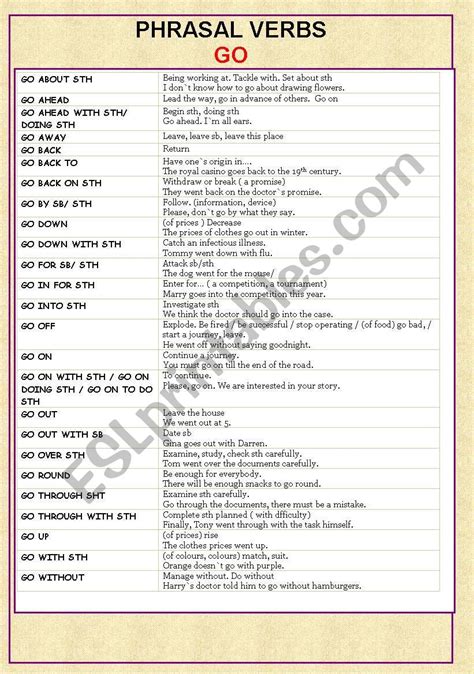 Go ESL Worksheet 的图像结果