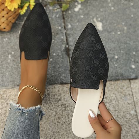 Women's Plaid Pattern Mules Elegant Point Toe Dress Shoes - Temu United ...