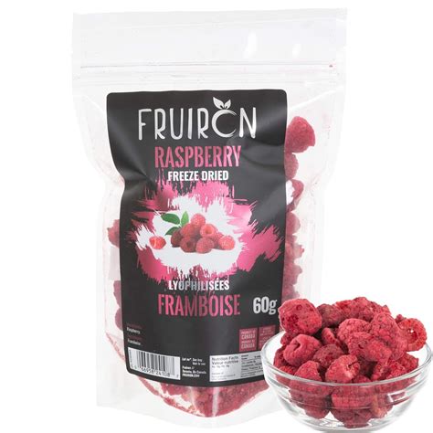 Buy Fruiron Freeze Dried Whole Raspberries - 60 g 2.12 oz | Pure Freeze ...