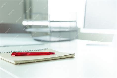 Workspace desktop, documents on the office table | Premium Photo