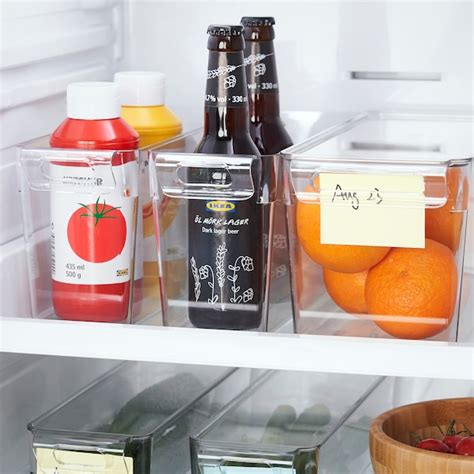KLIPPKAKTUS storage box for fridge, transparent, 32x10x15 cm (13x4x6 ...