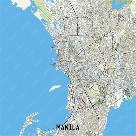 Premium Vector | Manila Philippines map poster art