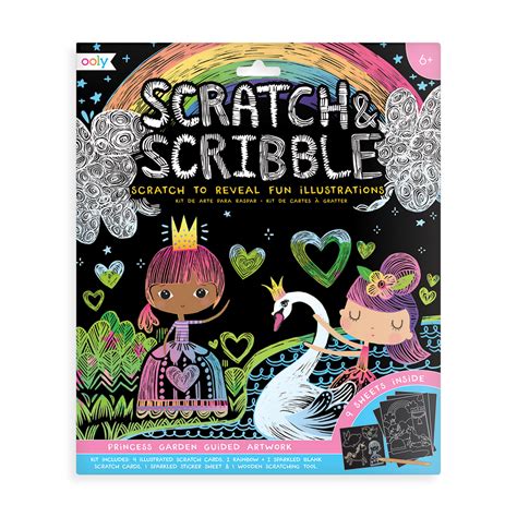 Princess Garden Scratch and Scribble Scratch Art Kit - OOLY