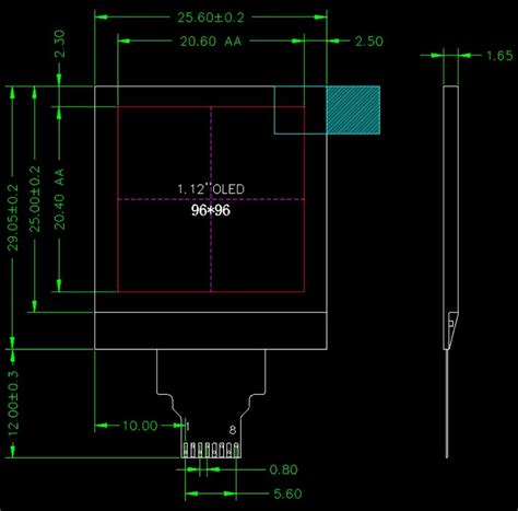 Buy OLED LCD I2C Display Module Fsuoech 1.12 Inch 96x96 Pixel IIC ...
