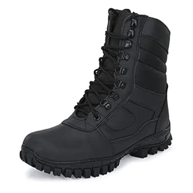 Buy SHOE DAY Leather Combat Tactical Army Boot for Men ARM122 Black at ...