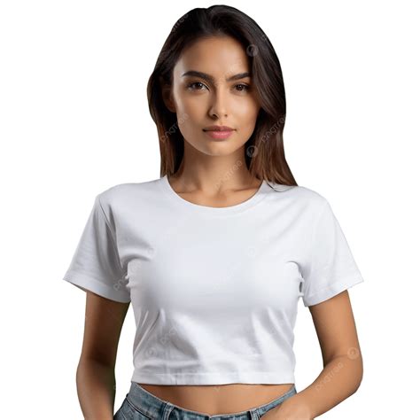 Beautiful Model Wear Cropped White Tee For T Shirt Mock Up, Beautiful ...