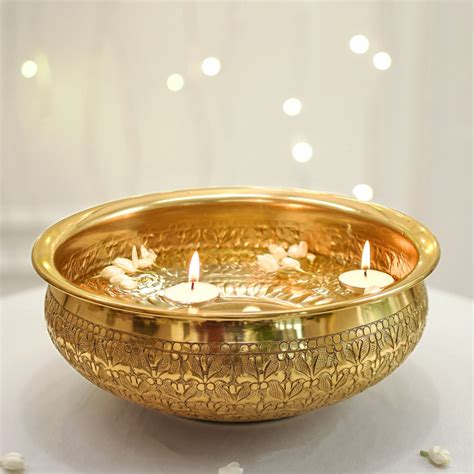 Anandi Metal Urli, Gold, Large – Behoma