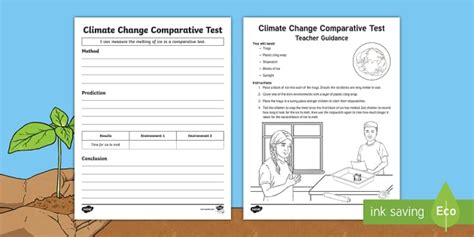 Climate Change Comparative Test Science Experiment for 3rd-5th Grade