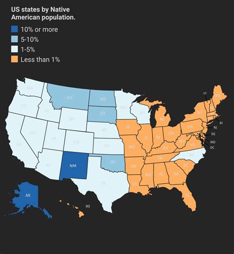 US states by Native American population. - Maps on the Web