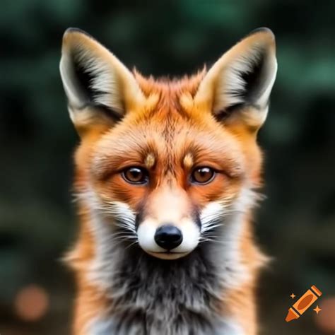 Hybrid creature resembling a fox, dog, and raccoon on Craiyon