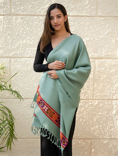 Buy Warm & Cosy Signature Kinnauri Stole - Ocean Moss Online