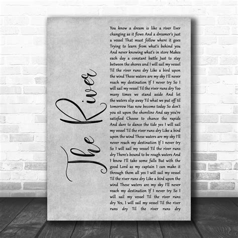 Garth Brooks The River Grey Rustic Script Song Lyric Print | Song lyric ...