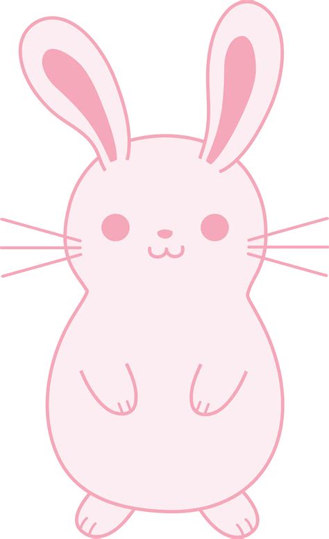 Cute Pink Easter Bunny - Free Clip Art