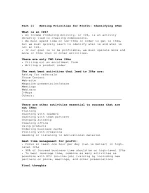 Fillable Online networkindiana An Income Producing Activity, or IPA, is ...