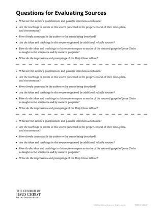 Evaluating the Reliability of Sources