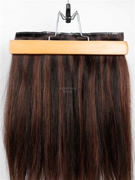 Seamless 1 Piece Barrel Brown Balayage Clip-In Hair Volumizer - Gemeria ...