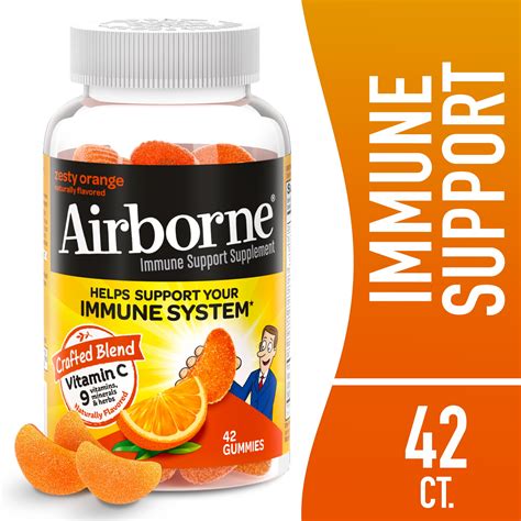 Airborne Adult Chewable 750mg Vitamin C Immune Support Gummies ...