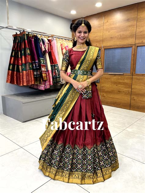 South Indian Festival Traditional Half Saree – Fabcartz