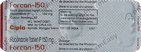 Forcan 150 MG Tablet (1): Uses, Side Effects, Price, Dosage ...