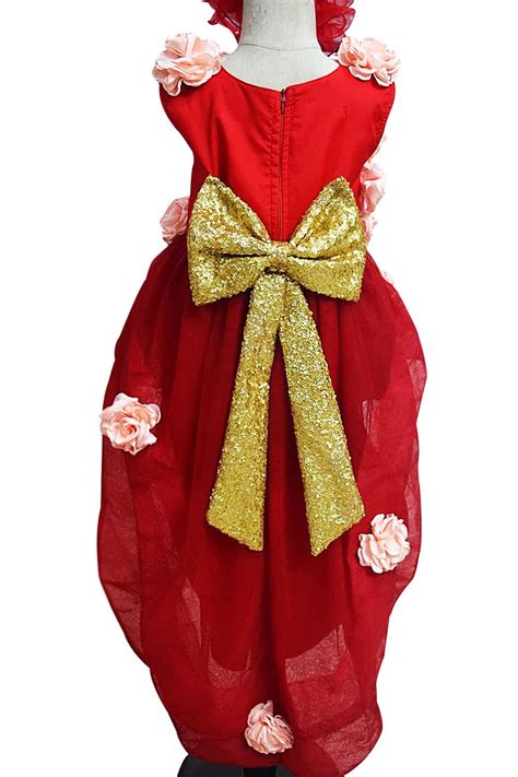 Red Little Girl High Low Pageant Dress | 1st Birthday Couture Dress