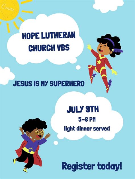 Vacation Bible School- Jesus Is My Superhero, 151 W Center St, Fostoria ...