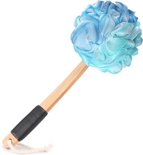 Amazon.com: Loofah on a Stick PE Soft Mesh Luffa with Non-Slip Wooden ...