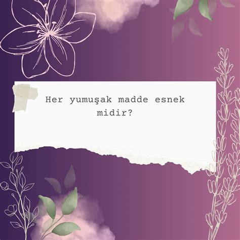 Her yumuşak madde esnek midir? - Ne Demek - Zıt Anlamı - Eş Anlamı