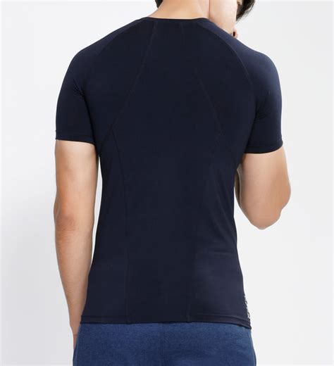 Navy Half Zipper Compression T-Shirt - Yogue Activewear