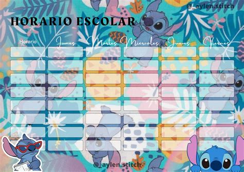 Horarios Escolar de Stitch | Lilo and stitch drawings, Stitch disney ...