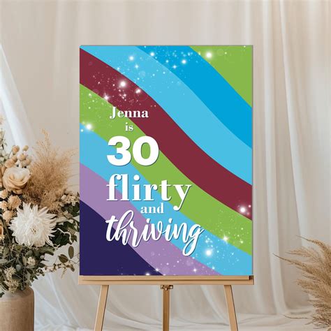 30, Flirty and Thriving Welcome Sign | 30 Flirty and Thriving Birthday ...